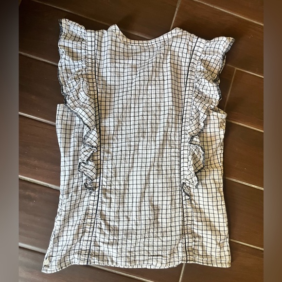 Scotch & Soda Ruffle Cap Sleeve Blouse Sz M - Picture 7 of 9